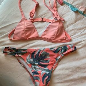 Pink leaf bikini